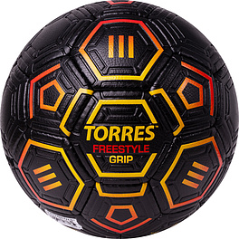 Мяч футб. TORRES Freestyle Grip, F323765, р.5, 32 панели. PU, ручная сшивка, черно-желт-красн