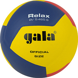 Мяч вол. GALA Relax 12, BV5465S, р. 5, синт. кожа ПУ, клееный, бут. камера, жёлто-сине-красный