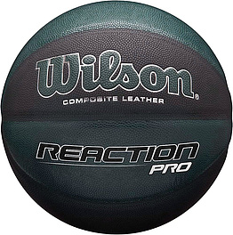 Мяч баск. WILSON Reaction PRO SHADOW, WTB10135XB07, р.7, синт. PU, бутил. камера, черный-темно-зелен